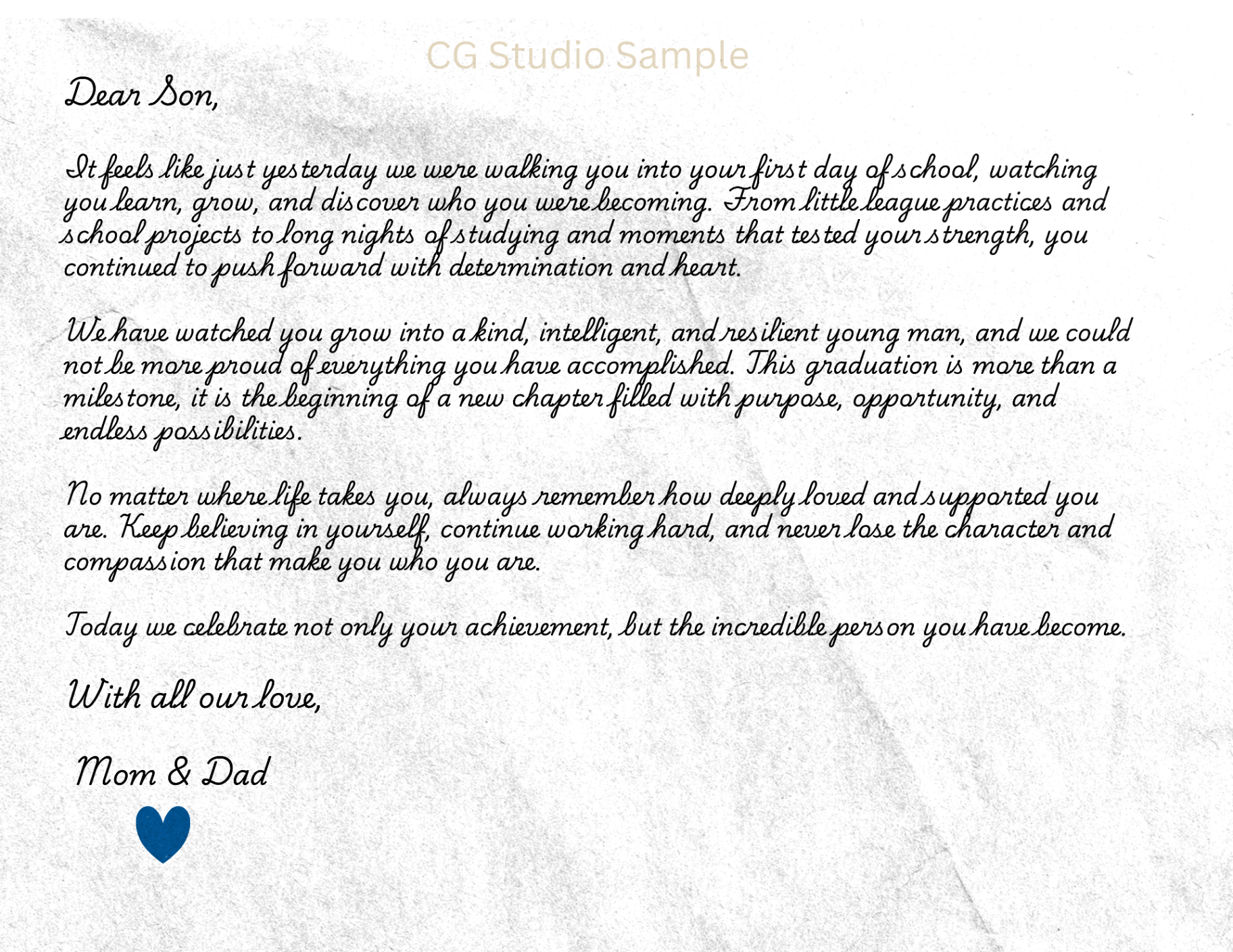 The Journey to Graduation — Handwritten letter spread